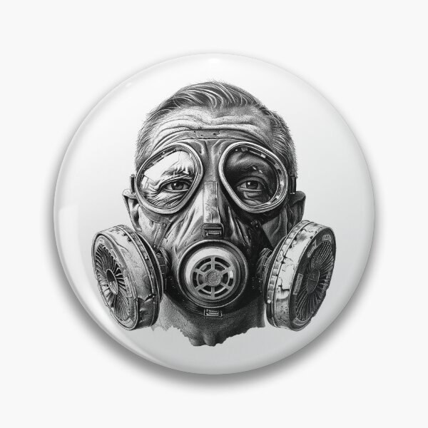 Item preview, Gas Mask Portrait – Post-Apocalyptic Survival Art Illustration designed and sold by inkoutninja.