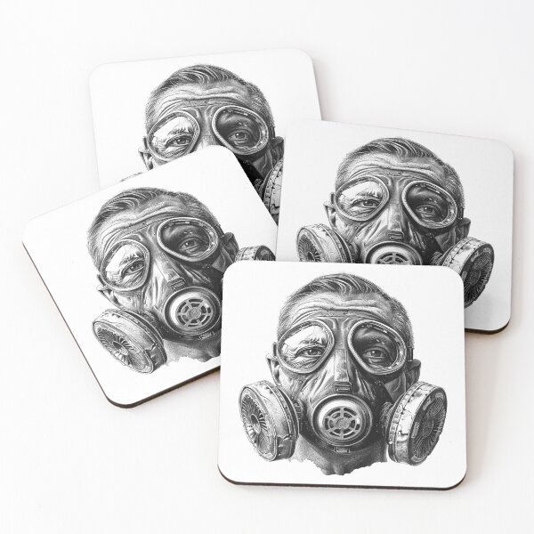 Item preview, Gas Mask Portrait – Post-Apocalyptic Survival Art Illustration designed and sold by inkoutninja.