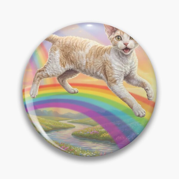 Item preview, Devon Rex Cat Rainbow Bridge Paradise Art designed and sold by PetMemorialArt.