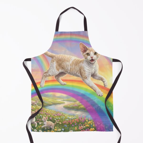 Item preview, Devon Rex Cat Rainbow Bridge Paradise Art designed and sold by PetMemorialArt.