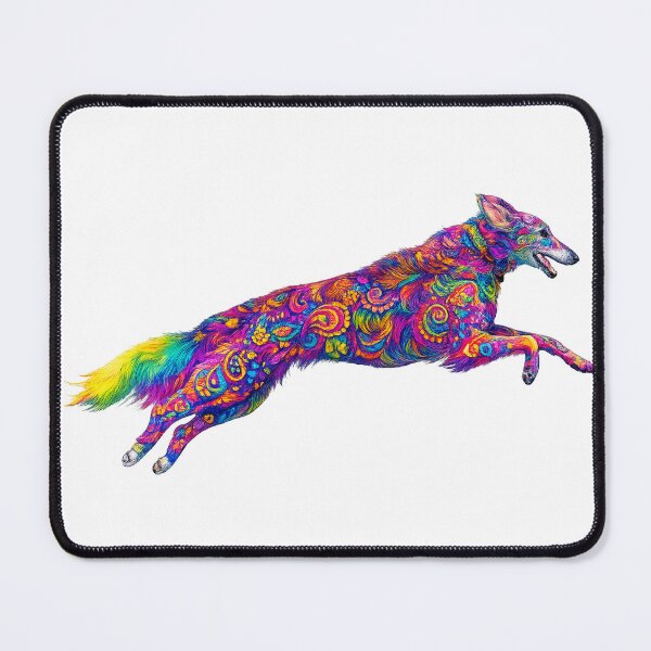 Item preview, Psychedelic leaping Silken Windhound designed and sold by McSilkens.