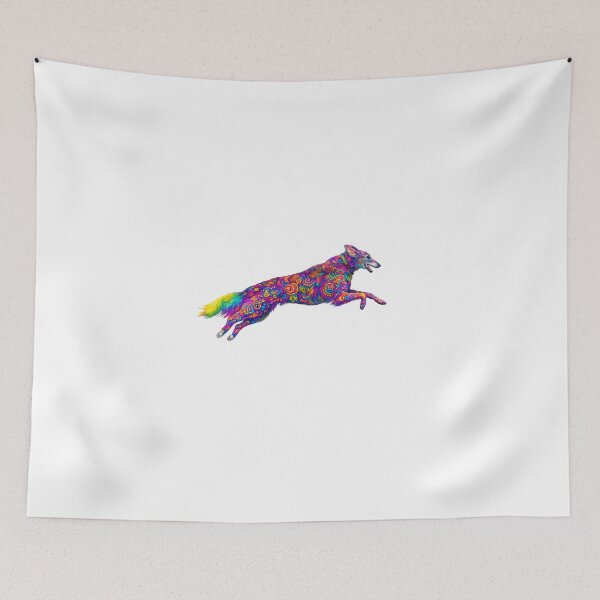Item preview, Psychedelic leaping Silken Windhound designed and sold by McSilkens.