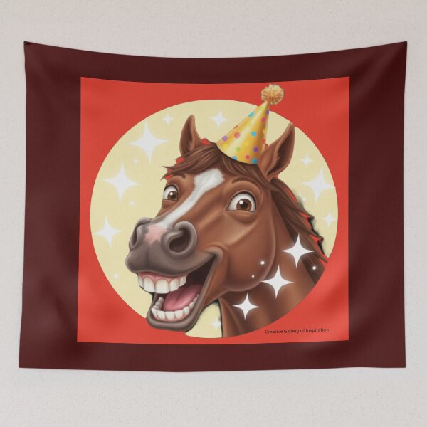 Item preview, Emoji Cartoon Horse – Smiling Party Celebration designed and sold by Creative Inspire Store.