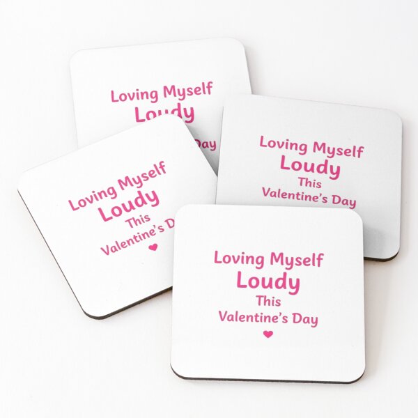 Item preview, Loving Myself Loudly Valentine, Self Love Pink Typography designed and sold by NRcollections24.