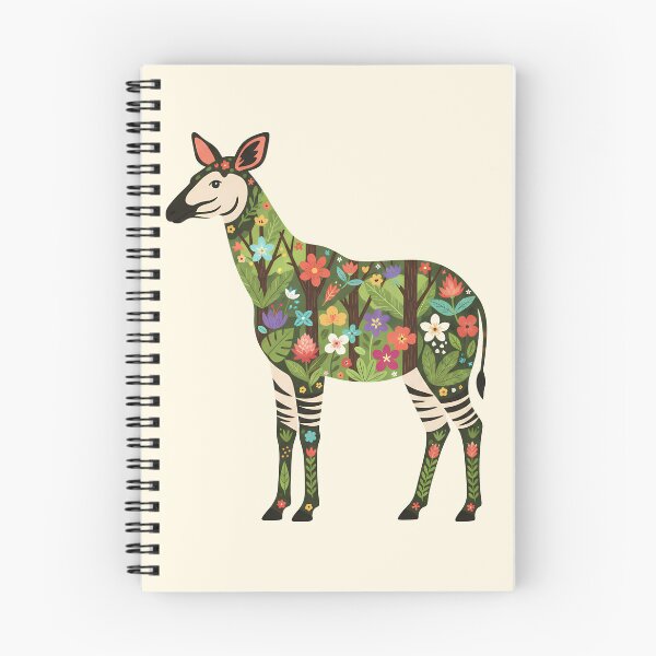 Item preview, Okapi with Ituri Rainforest Foliage – Hope for Wildlife Scandinavian Folk Art by heidiannemorris © designed and sold by FOLK ART FUSION by heidiannemorris.