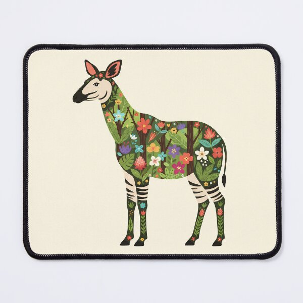 Item preview, Okapi with Ituri Rainforest Foliage – Hope for Wildlife Scandinavian Folk Art by heidiannemorris © designed and sold by FOLK ART FUSION by heidiannemorris.
