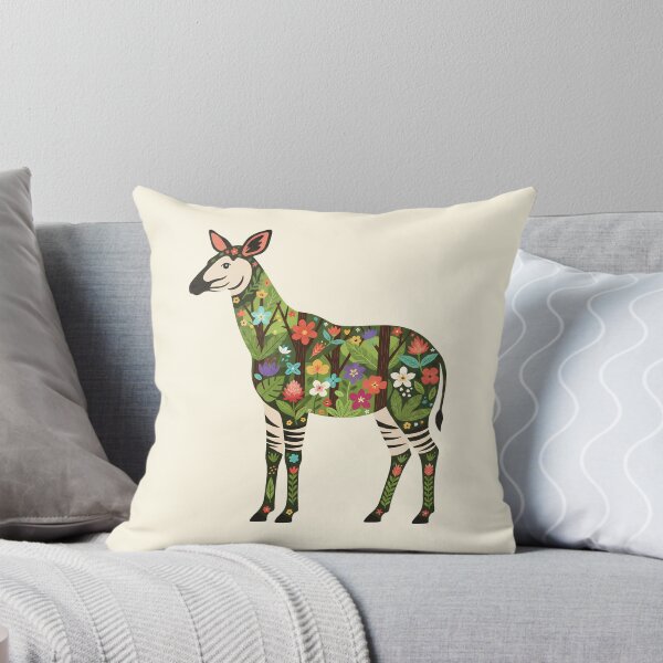 Item preview, Okapi with Ituri Rainforest Foliage – Hope for Wildlife Scandinavian Folk Art by heidiannemorris © designed and sold by FOLK ART FUSION by heidiannemorris.