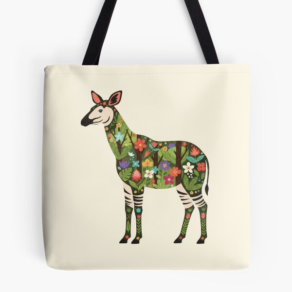 Item preview, Okapi with Ituri Rainforest Foliage – Hope for Wildlife Scandinavian Folk Art by heidiannemorris © designed and sold by FOLK ART FUSION by heidiannemorris.