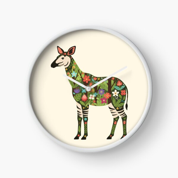 Item preview, Okapi with Ituri Rainforest Foliage – Hope for Wildlife Scandinavian Folk Art by heidiannemorris © designed and sold by FOLK ART FUSION by heidiannemorris.