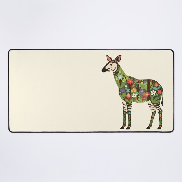 Item preview, Okapi with Ituri Rainforest Foliage – Hope for Wildlife Scandinavian Folk Art by heidiannemorris © designed and sold by FOLK ART FUSION by heidiannemorris.