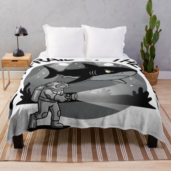 Item preview, Not Afraid of the Deep - Scuba Diving & Vintage Shark designed and sold by Vive con Fe.
