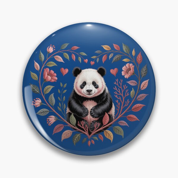 Item preview, Gentle Love – Cute Panda in Floral Heart Illustration designed and sold by SoftStyleStudio ⭐⭐⭐.