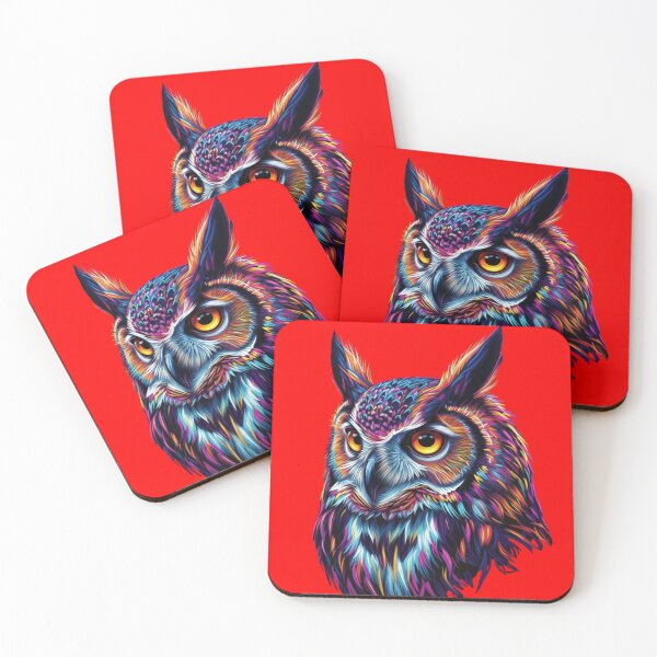 Item preview, Vibrant Neon Night Watchman Owl designed and sold by pixeldrift-art.