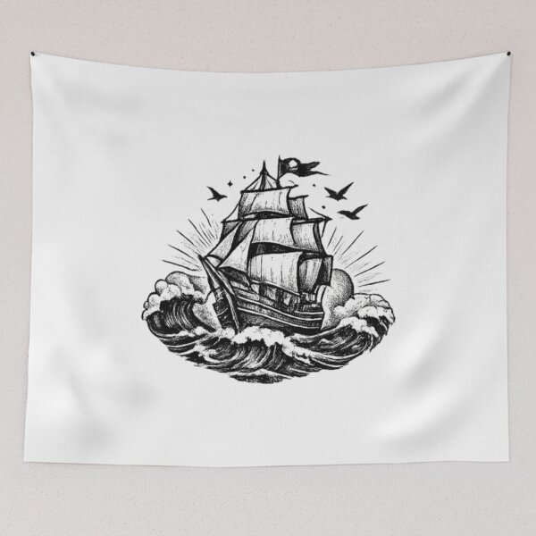Item preview, Ship Fighting The Storm designed and sold by TrendlyStudio.
