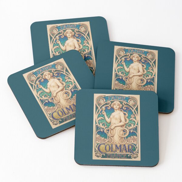 Item preview, Colmar France Alsace - Art Nouveau Mosaic Travel Poster designed and sold by FrancophileFun.