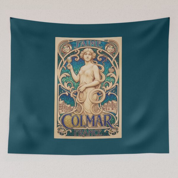 Item preview, Colmar France Alsace - Art Nouveau Mosaic Travel Poster designed and sold by FrancophileFun.