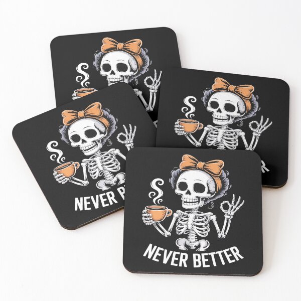 Item preview, Messy Bun Coffee Never Better Skeleton Women Coquette Bow designed and sold by Tatianamiobi.