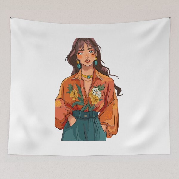 Item preview, Elegant Floral Fashion Woman Portrait designed and sold by Silrom.