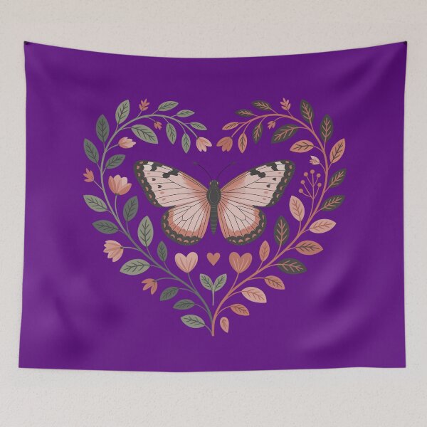 Item preview, Butterfly in a Botanical Heart designed and sold by SoftStyleStudio ⭐⭐⭐.