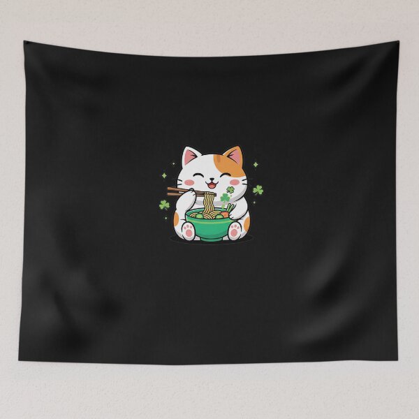Item preview, Lucky Happy Ramen Cat – Japanese Shamrock Kawaii designed and sold by yaginoie.