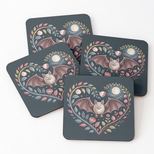 Item preview, Moonlit Bat in a Botanical Heart designed and sold by SoftStyleStudio ⭐⭐⭐.