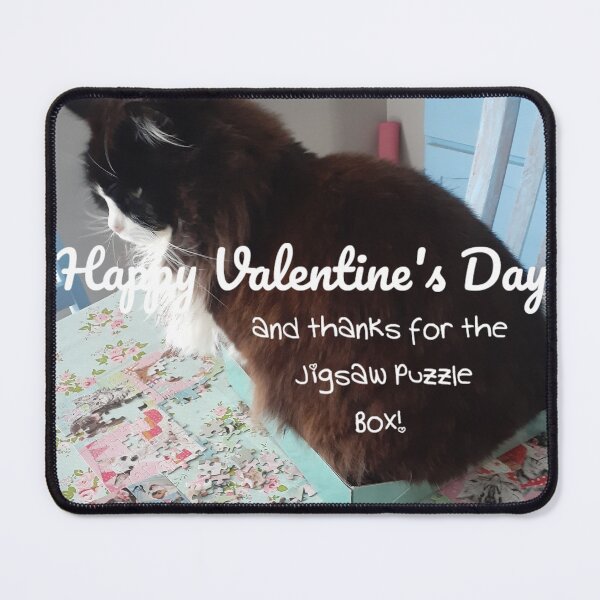 Item preview, Tuxedo Cat Funny Valentines Day Jigsaw Puzzle Design designed and sold by Sarah  Rajkotwala.