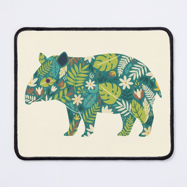 Item preview, Tapir with Tropical Foliage – Hope for Wildlife Scandinavian Folk Art by heidiannemorris © designed and sold by FOLK ART FUSION by heidiannemorris.