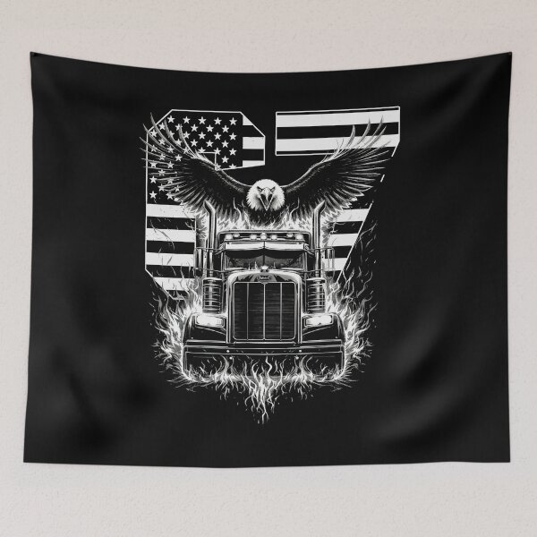 Item preview, Patriotic Eagle 67 Six Seven Semi Truck Flame Design designed and sold by LashondaGreen89.