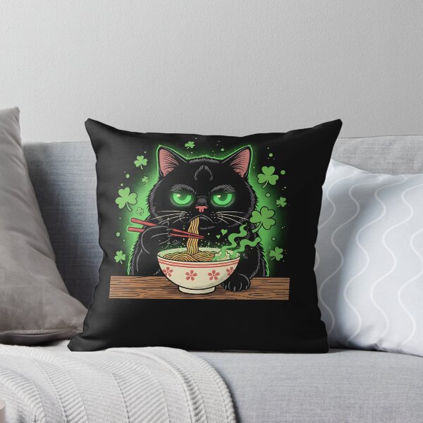 Item preview, Lucky Grumpy Ramen Cat designed and sold by yaginoie.