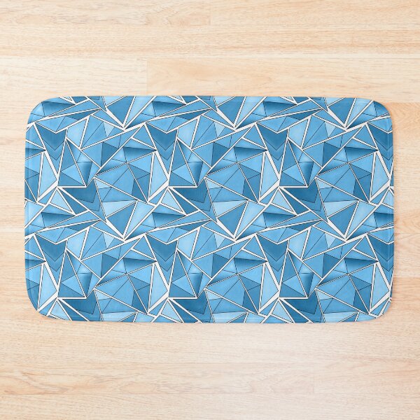 Item preview, Sky blue and blue geometric shapes pattern modern pattern designed and sold by fuzzyfox.