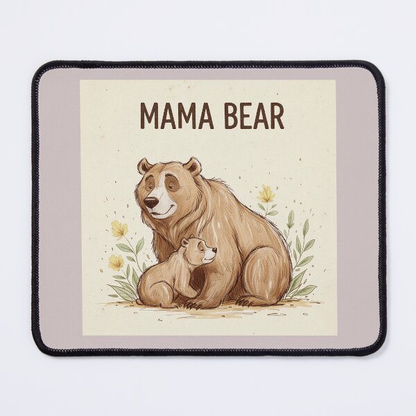 Item preview, Maternal Bond Mother Bear Cub Illustration Sketch designed and sold by VisualRotaStudio .