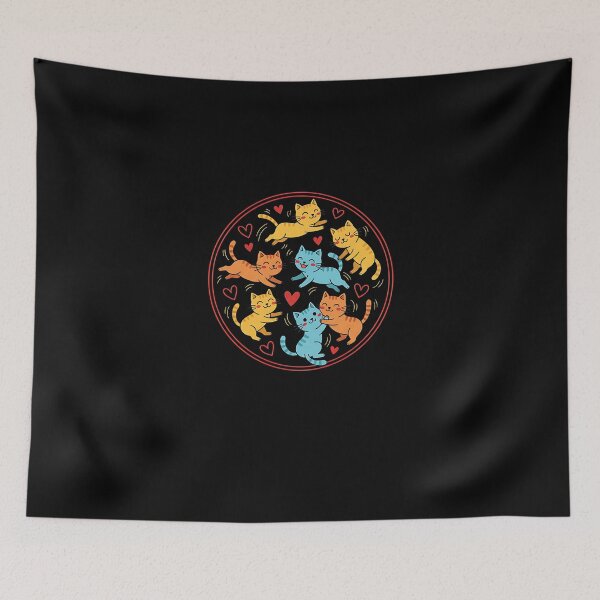 Item preview, Black Cat Valentine Circle – Cute Love Cats Design  designed and sold by SWEET-TINAPAY.
