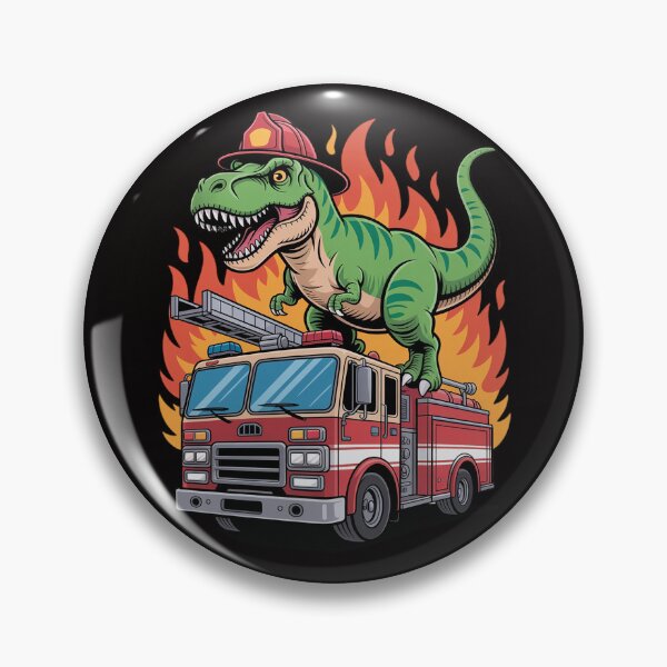 Item preview, Fireman T Rex Dinosaur Firefighter Hat and Firetruck designed and sold by rutimenta.