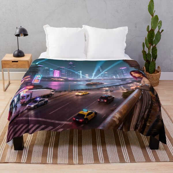 Item preview, Cyberpunk waterfront views designed and sold by aykiradesigns.