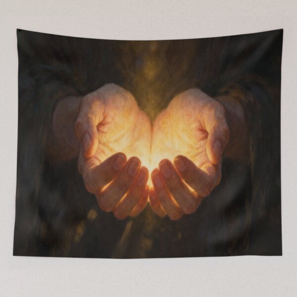 Item preview, Hands of Light – Mystical Glow Held in Human Touch designed and sold by Cristhian Almanza.