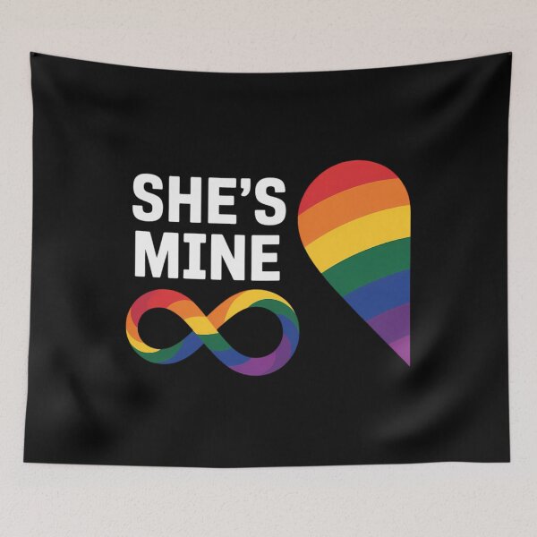 Item preview, im Hers shes Mine Pride Lesbian Couples LGBTQ designed and sold by Morphologiona.