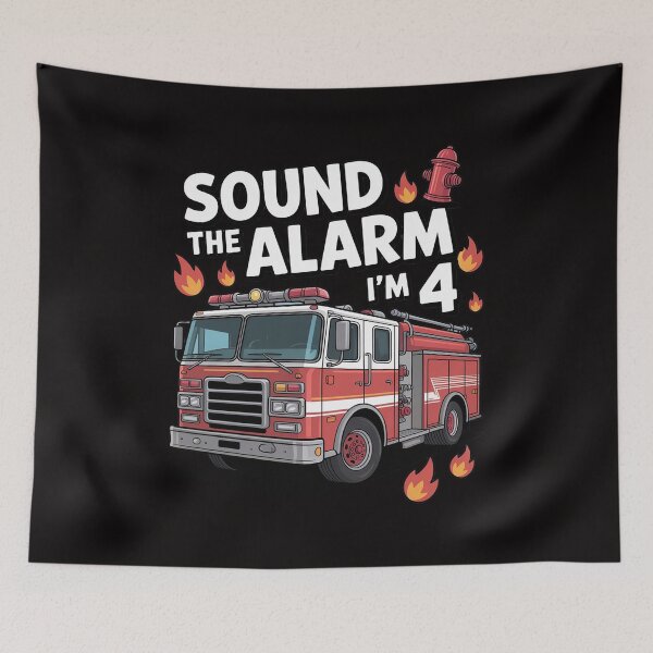 Item preview, Fire Truck 4th Birthday Boy Firefighter 4 Year Old designed and sold by rutimenta.