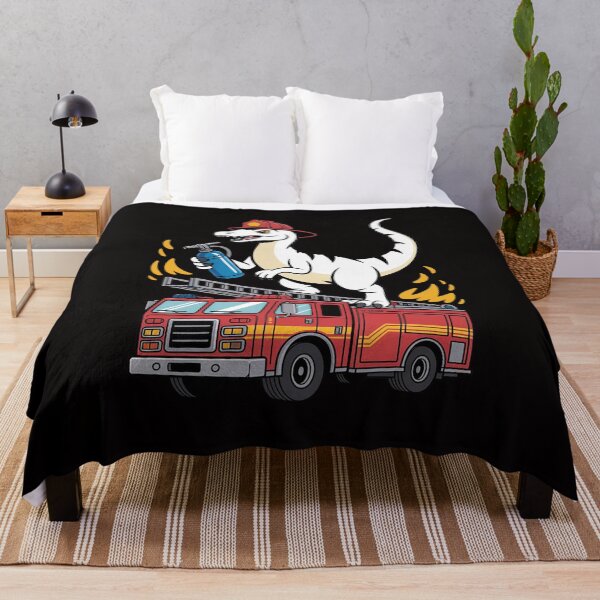 Item preview, Fire Fighter Saurus Firetruck Fireman Dinosaur T Rex designed and sold by rutimenta.