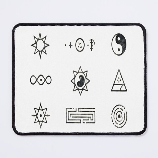 Item preview, Mystic Grid – Esoteric Symbols on Aged Parchment Background designed and sold by Cristhian Almanza.