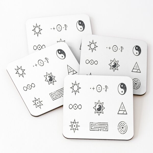 Item preview, Mystic Grid – Esoteric Symbols on Aged Parchment Background designed and sold by Cristhian Almanza.