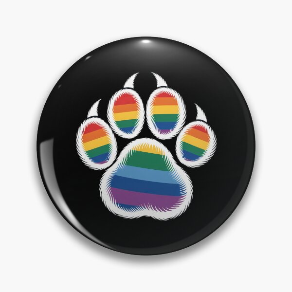 Item preview, LGBT Ally Furry Pride Rainbow Fursuit Dog Paw Print designed and sold by Morphologiona.