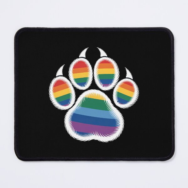 Item preview, LGBT Ally Furry Pride Rainbow Fursuit Dog Paw Print designed and sold by Morphologiona.