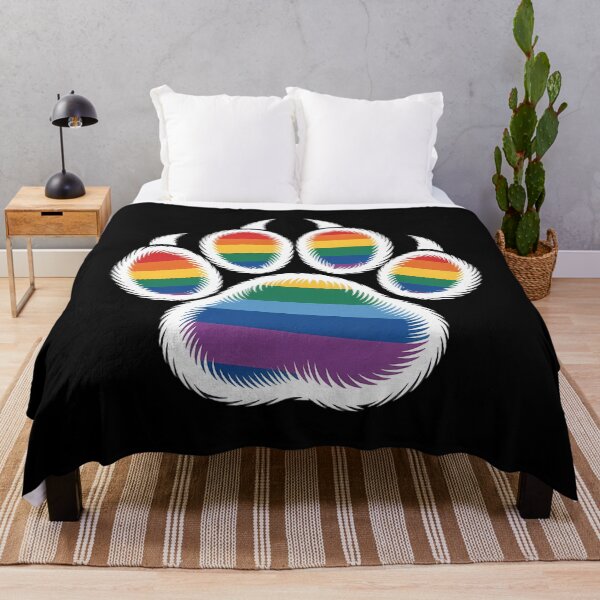 Item preview, LGBT Ally Furry Pride Rainbow Fursuit Dog Paw Print designed and sold by Morphologiona.