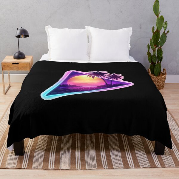 Item preview, Neon Sunset Palm Trees Retro Landscape designed and sold by TrendlyStudio.