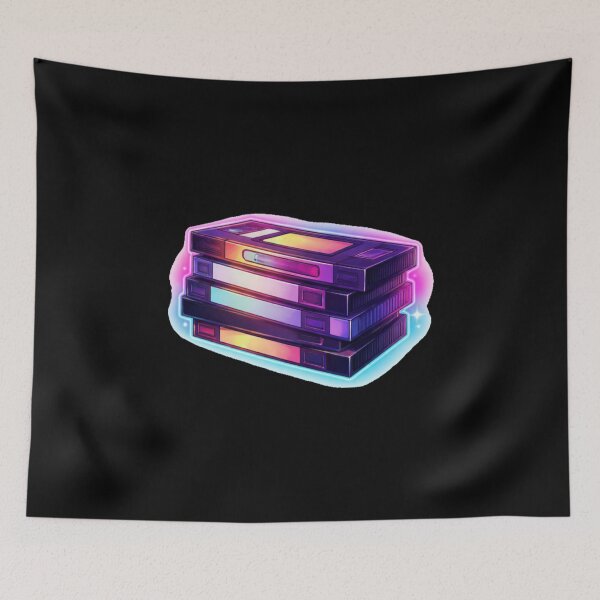 Item preview, Retro VHS Tapes Neon Color Stack designed and sold by TrendlyStudio.