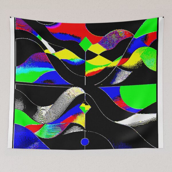 Item preview, prismatic rhythm dark electrize 3 colorful geometric abstract design designed and sold by SmashingDeals.