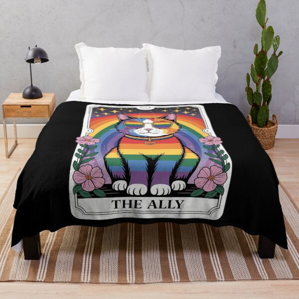 Item preview, Tarot Card Cat The Ally, Gay Pride Rainbow LGBTQ Cat designed and sold by Morphologiona.