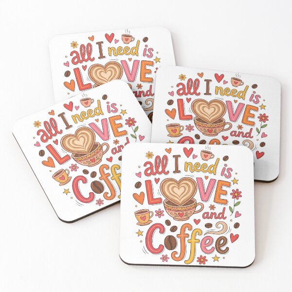Item preview, All I Need Is Love and Coffee – Cute Valentine Coffee Illustration designed and sold by Lulunza.