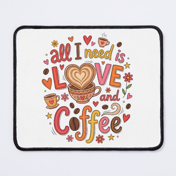 Item preview, All I Need Is Love and Coffee – Cute Valentine Coffee Illustration designed and sold by Lulunza.