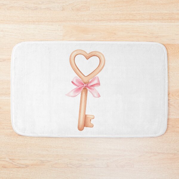 Item preview, Watercolor Valentine’s Day Golden Heart Key with Pink Bow – Coquette Love Aesthetic designed and sold by DivinePassion.